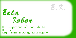 bela kobor business card